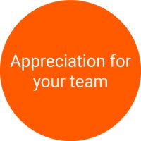 Wertschätzung für Ihr Team- Grafik Teamradio auf orangenem Grund